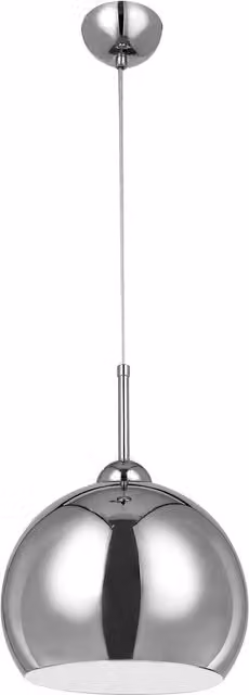 Orsina Modern Chrome and White Dome Pendant Light in Silver