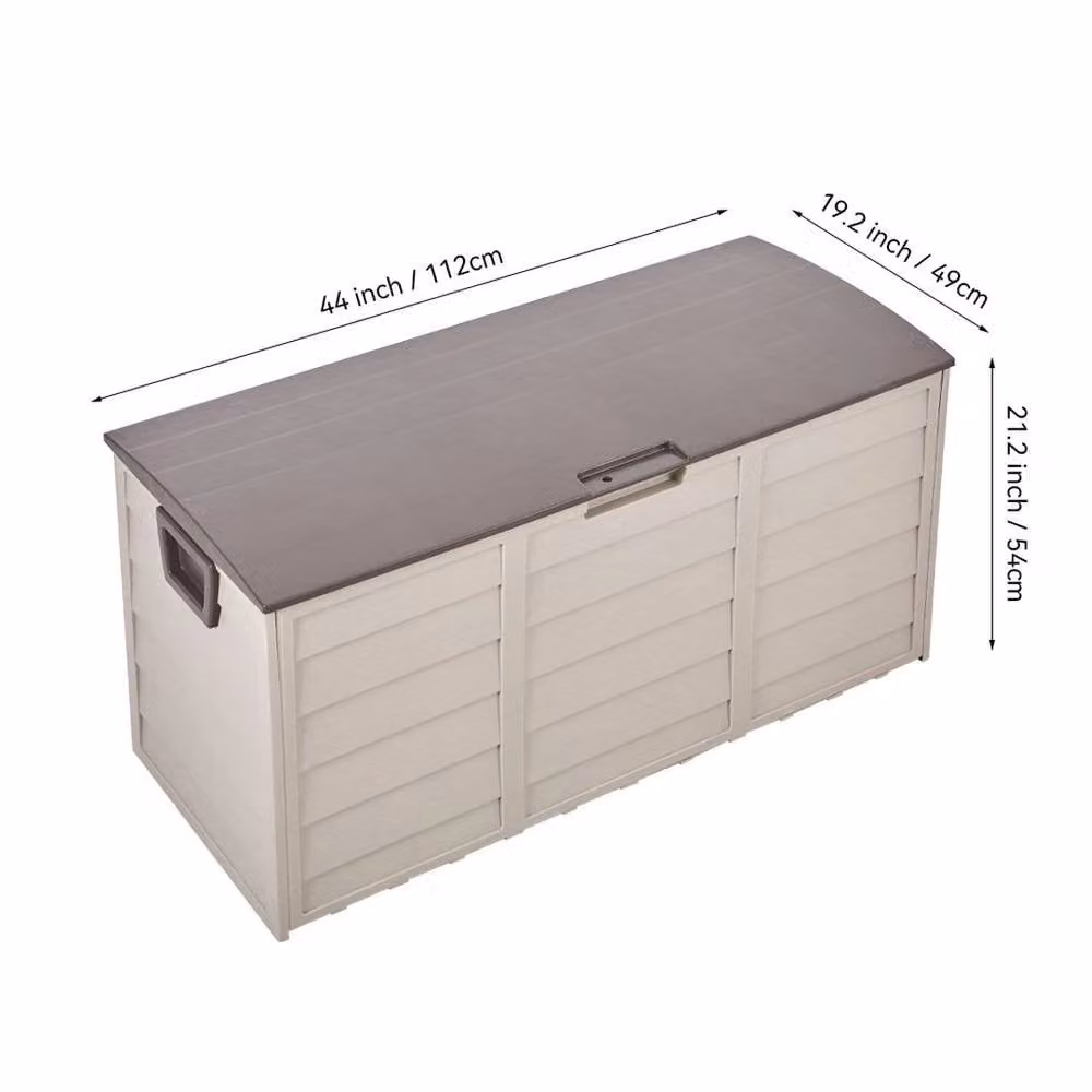 Kelvenix 290L Garden Storage Box in Beige Wood Style – 2