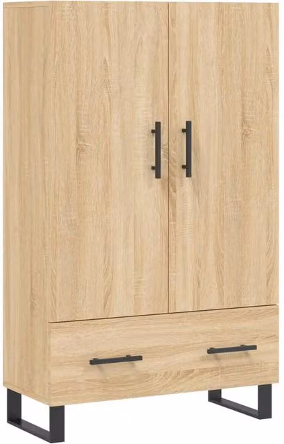 Berkfield Home Sonoma Oak Highboard in Brown, W/D/H: 69.5 x 31 x 115 cm