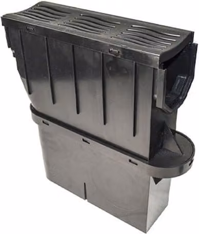 FloPlast Sump Trap Unit and Basket with PVC Grating, Black