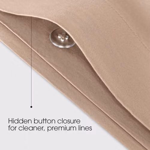 Bedable Cotton Sateen Duvet Cover, 460 Thread Count, Beige, King Size – 3