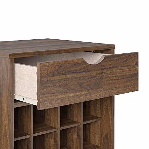 Novogratz Dorel Home Harmony Mid-Century Beverage Storage Stand in Brown and Black, W: 51 cm, D: 45 cm, H: 80 cm – 4