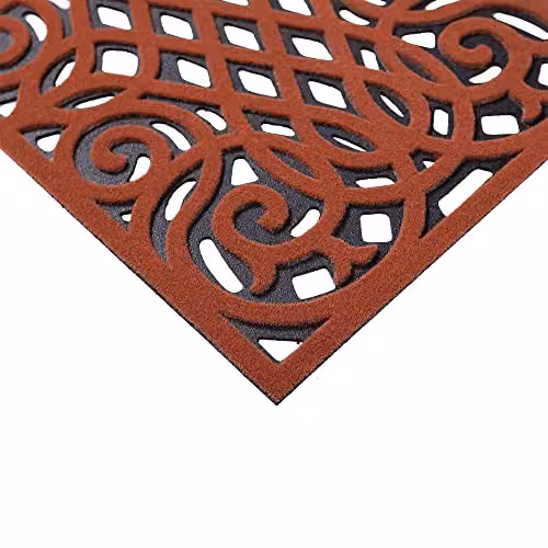 Nicoman Victorian Style Heavy Duty Non-Slip Outdoor Door Mat in Terracotta, W/D/H: 75 x 45 x 1 cm – 7