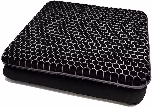 Kelvenix Orthopaedic Ergonomic Gel Seat Cushion in Black, W/D: 100 x 100 cm – 1