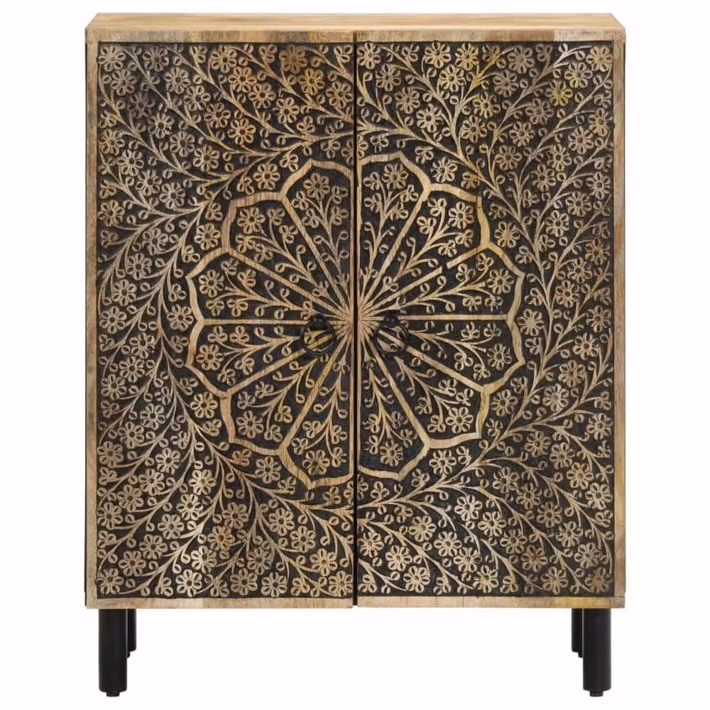Berkfield Home Retro Side Cabinet in Brown Solid Mango Wood, W/D/H: 60 x 33 x 75 cm – 3