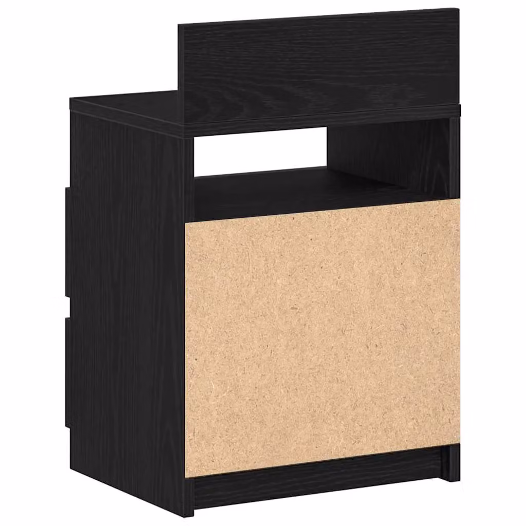 Berkfield Home Modern Black Bedside Cabinet with 2 Drawers, W/D/H: 40 x 33 x 60 cm – 5