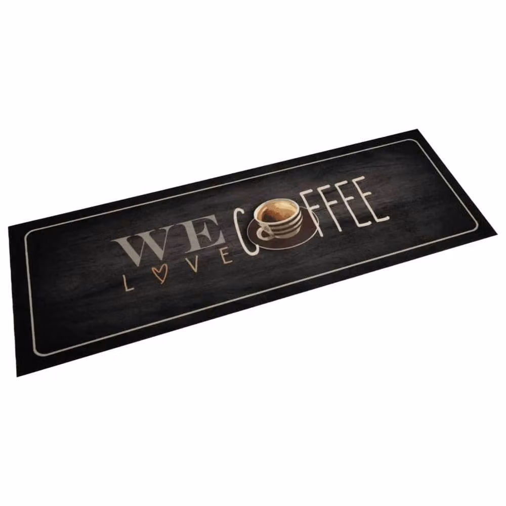 Berkfield Home Washable Velvet Kitchen Rug in Black, W/D/H: 60 x 180 cm – 2