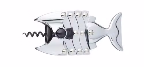 BarCraft Silver Stainless Steel Corkscrew with Ergonomic Grip, W/D/H: 16.5 x 7.5 x 4.5 cm – 1