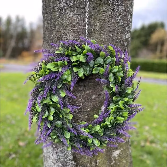 Best Artificial Purple Lavender Hanging Floral Wreath, Diameter: 45 cm