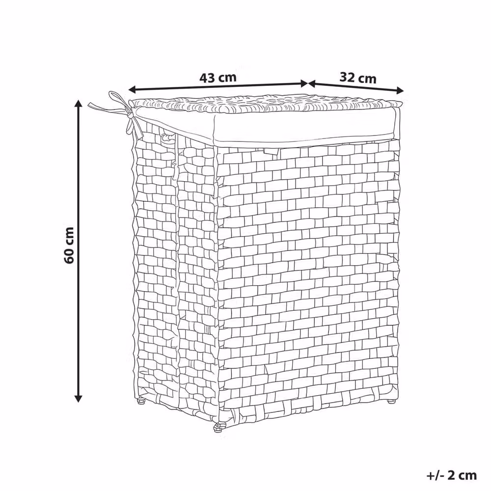 Wyld and Coco Wicker Laundry Basket with Lid and Removable Liner, 83L, Black – 3