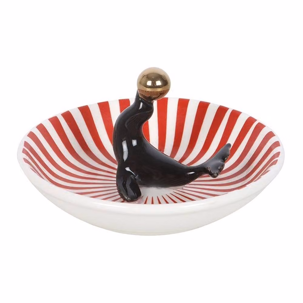 Uniqueful Circus Seal Ceramic Trinket Dish, Multicolour – 3
