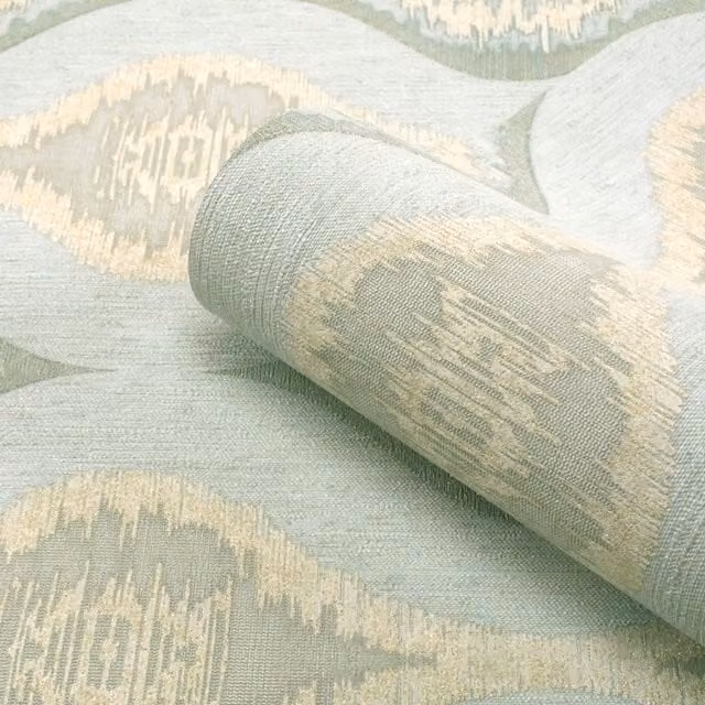 Eleganza Green Abstract Botanical Geometric Italian Vinyl Roll