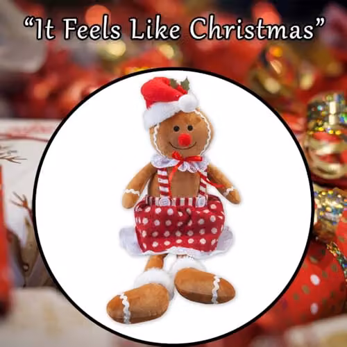 VFM e-Store Christmas Gingerbread Woman Decoration, Red and Multicolour, H 62 cm x W 22 cm x D 22 cm – 7