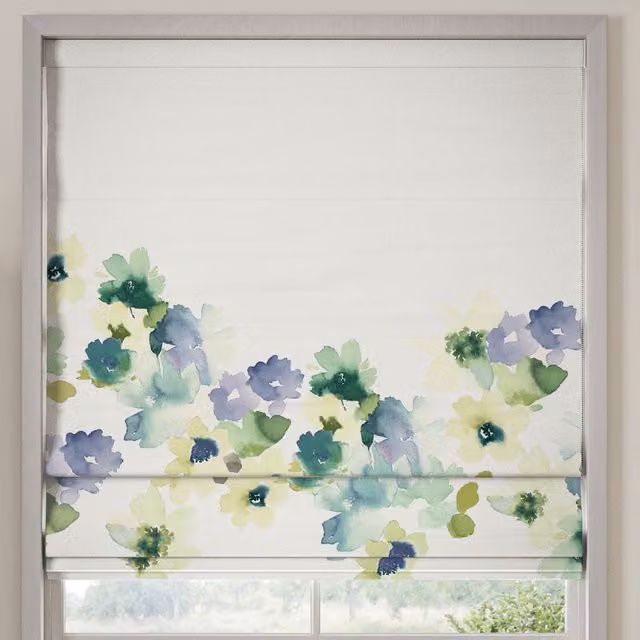 Bluebellgray Sanna Made To Measure Blackout Roman Blind Bay in Multicolour Floral Design