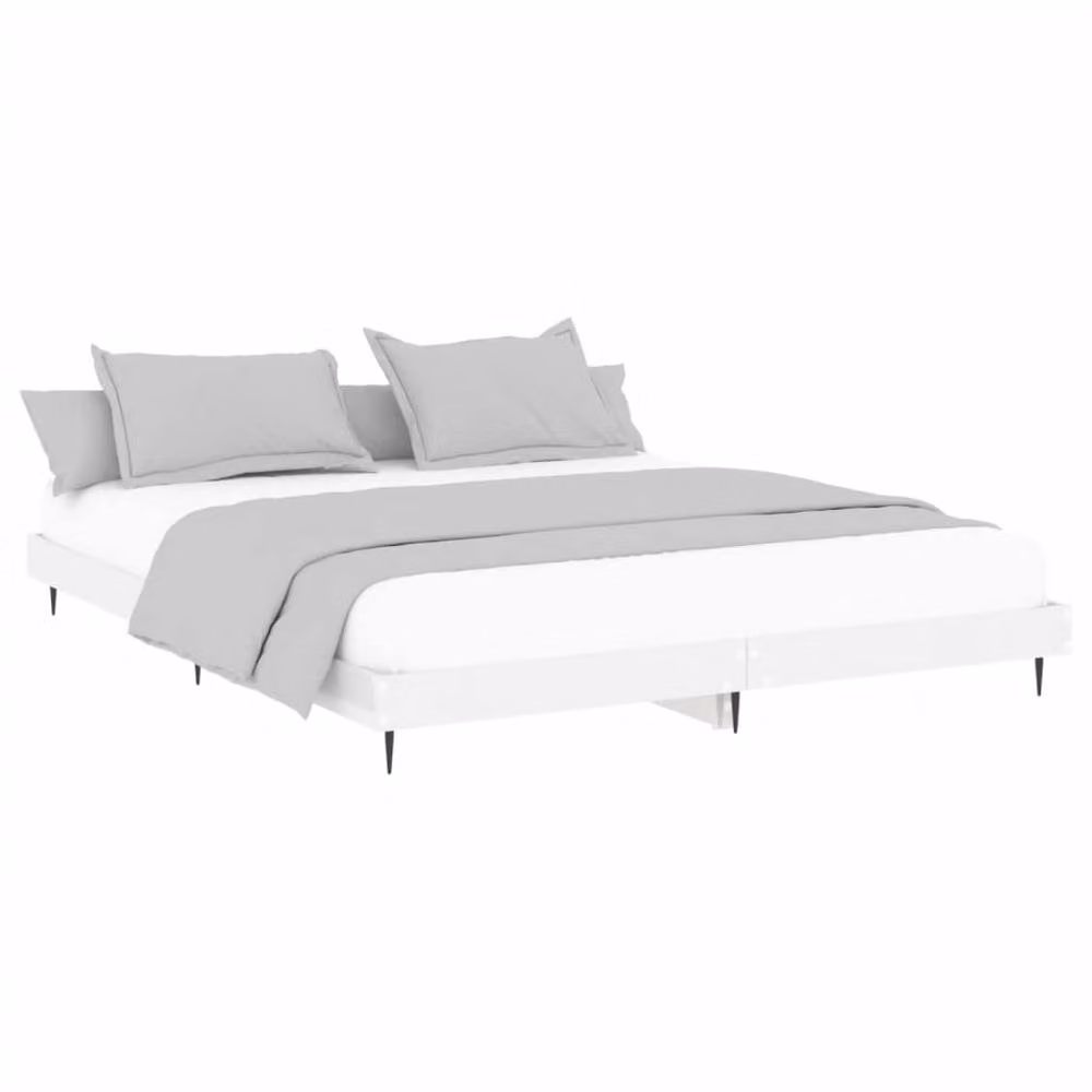Berkfield Home High Gloss White Bed Frame in Engineered Wood 200 x 200 cm – 2