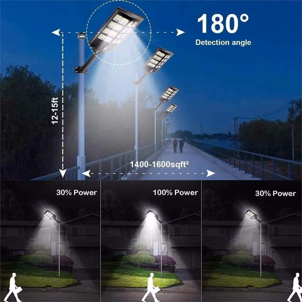 SPETLEK 6000W LED Solar Street Light with Motion and Dusk to Dawn Sensor, Black Outdoor Floodlight for Garden and Wall Mounting – 4