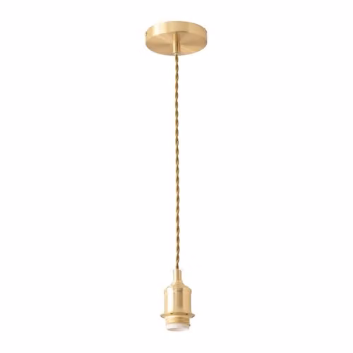 ValueLights Shaw Adjustable Single Pendant Ceiling Light in Gold, Brass, Chrome or Black