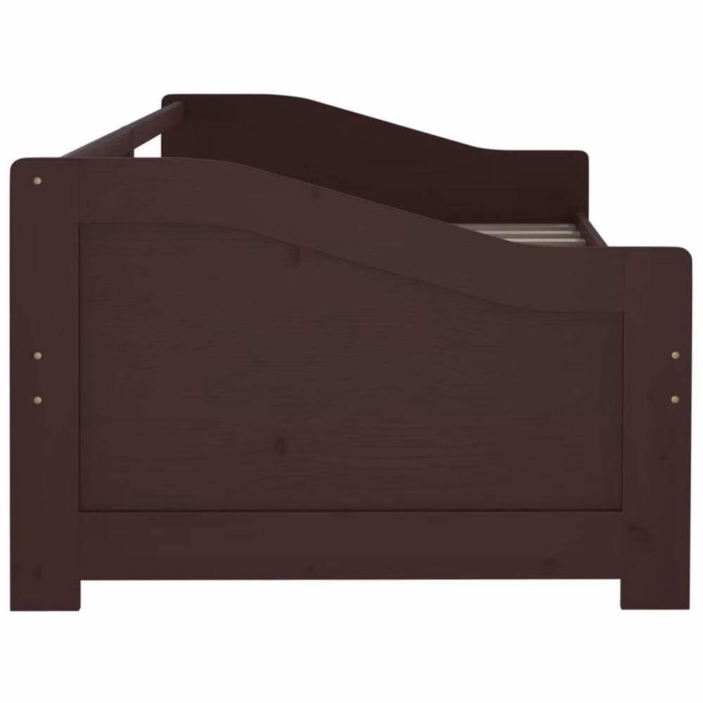 Berkfield Home 3-Seater Day Bed in Dark Brown Solid Pinewood, W/D/H: 200 x 90 x 90 cm – 4