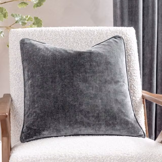 Yard Heavy Chenille Square Cushion in Grey, W/D/H: 50 x 50 x 50 cm – 2