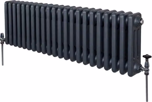 Monstershop Traditional 3 Column Steel Radiator in Anthracite Grey, H: 101.2 cm, W: 30 cm, D: 10 cm – 1