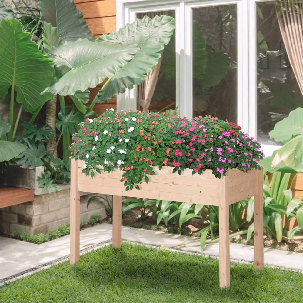 Kelvenix Brown Wooden Raised Garden Bed Planter – 4