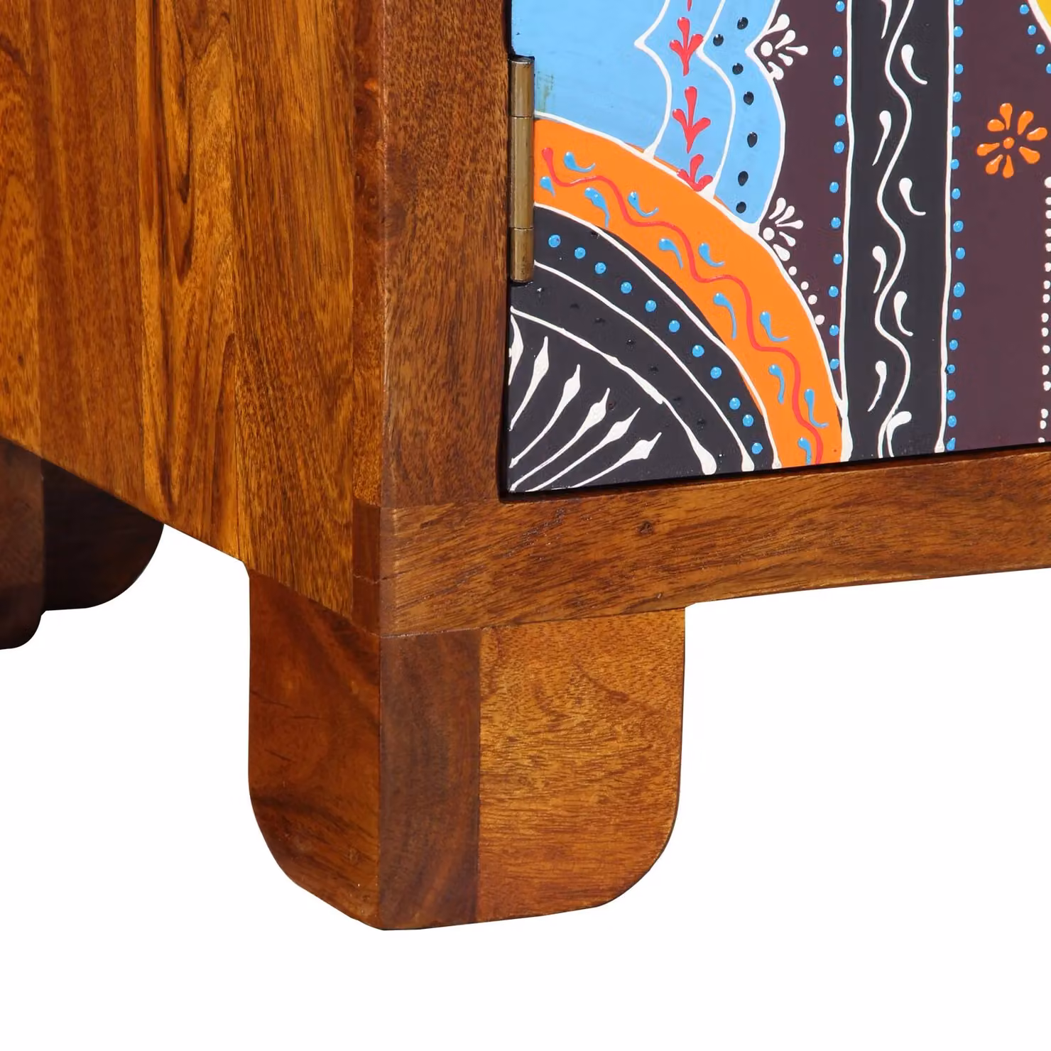 Berkfield Home Multicolour Solid Sheesham Wood Storage and Entryway Bench in Brown – 3