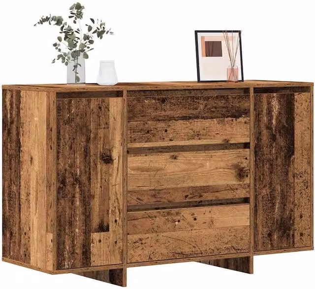 Berkfield Home Rustic Old Wood Sideboard in Brown, W/D/H: 120 x 41 x 75 cm