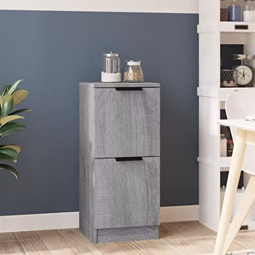 vidaXL Modern Grey Sonoma Sideboard in MDF, W/D/H: 30 x 30 x 70 cm – 2