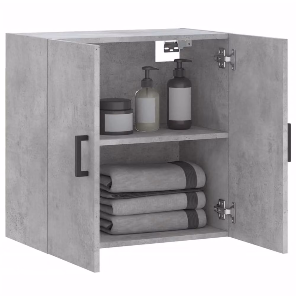 Berkfield Home Wall Mounted Cabinet in Concrete Grey, W/D/H: 60 x 31 x 60 cm – 2