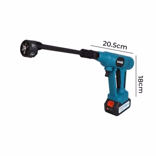 Traderight Blue Cordless Pressure Washer with Brushless Motor, LCD Display and Dual 4.0Ah Rechargeable Batteries, 50Bar/725PSI High-Pressure Jet Washer for Car, Patio and Garden Cleaning – 8