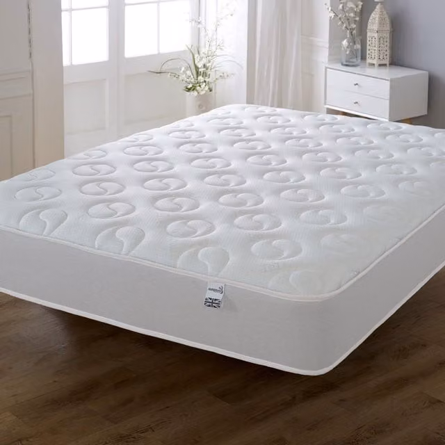 Starlight Beds Ying Yang Cool Touch Hybrid Mattress with Memory Foam and Springs, White, Small Double, W: 120 cm x D: 200 cm, Depth: 22.86 cm