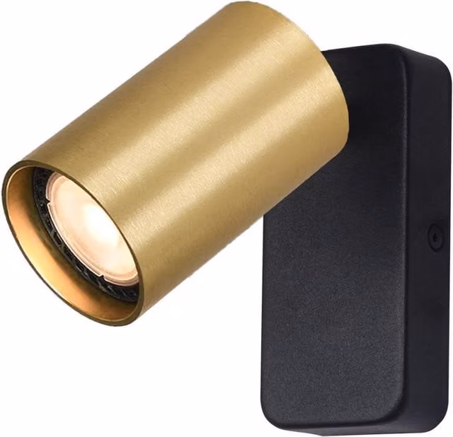 Netlighting Nesto Single Ceiling Spotlight in Black and Gold/Brass – 1