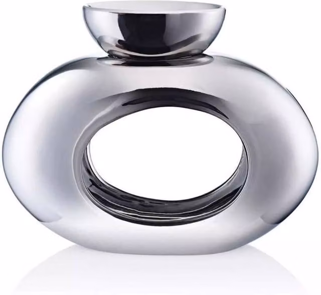 KDMD Ava May Chrome Oval Tealight Burner in Silver