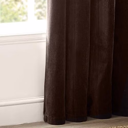 Riva Home Brown Chenille Velvet Eyelet Curtains, Pair, H 229 cm x W 137 cm – 4