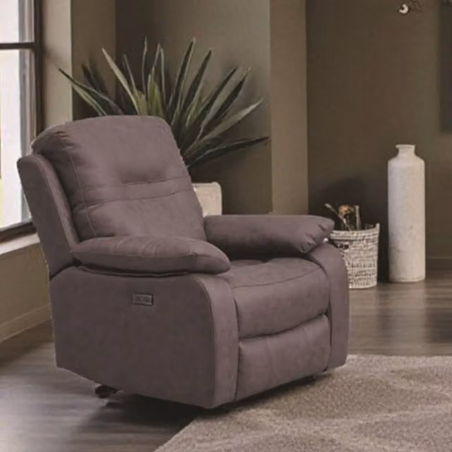 Furnishings For Less UK Jax Grey Fabric Electric Power Reclining Single Seater Armchair – 1