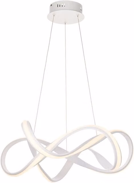 Loops LED Ceiling Pendant Light, White, 44W, Warm White, Dimmable and Height Adjustable, Diameter: 63 cm – 1