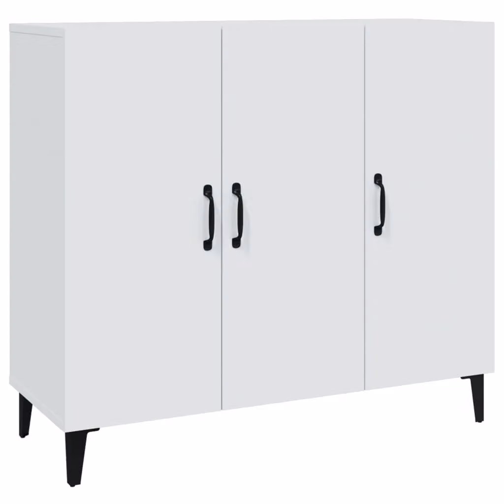 Berkfield Home White Sideboard in Engineered Wood, W/D/H: 90 x 34 x 80 cm – 2