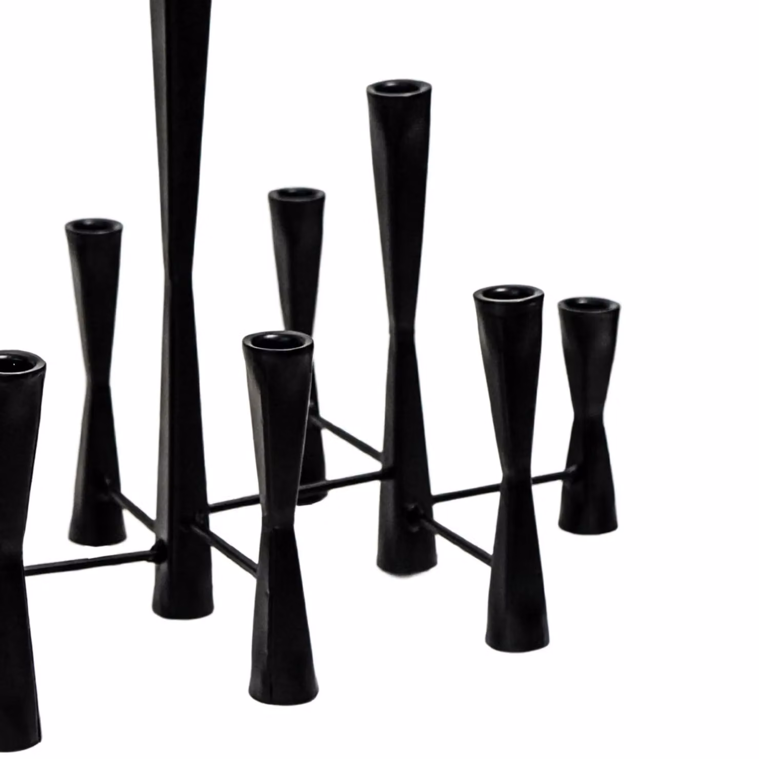 Ivyline Parker 11 Piece Black Modern Metal Candle Centerpiece, W: 52 cm, H: 42 cm – 4