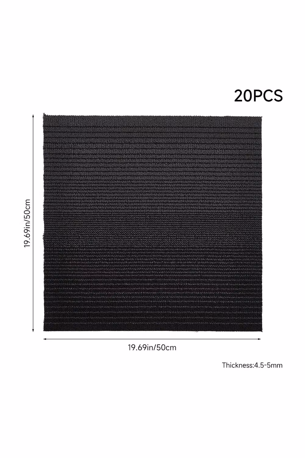 Living and Home 20-Piece Striped Carpet Tiles in Grey, W/D: 50 x 50 cm – 2