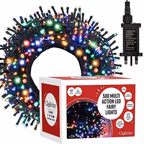 Globrite Multicolour 500 LED RGB String Fairy Lights with Remote Control and Timer for Indoor and Outdoor Decoration – 6
