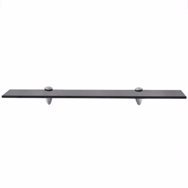 Berkfield Home Black Glass Floating Shelf W: 60 cm, D: 10 cm
