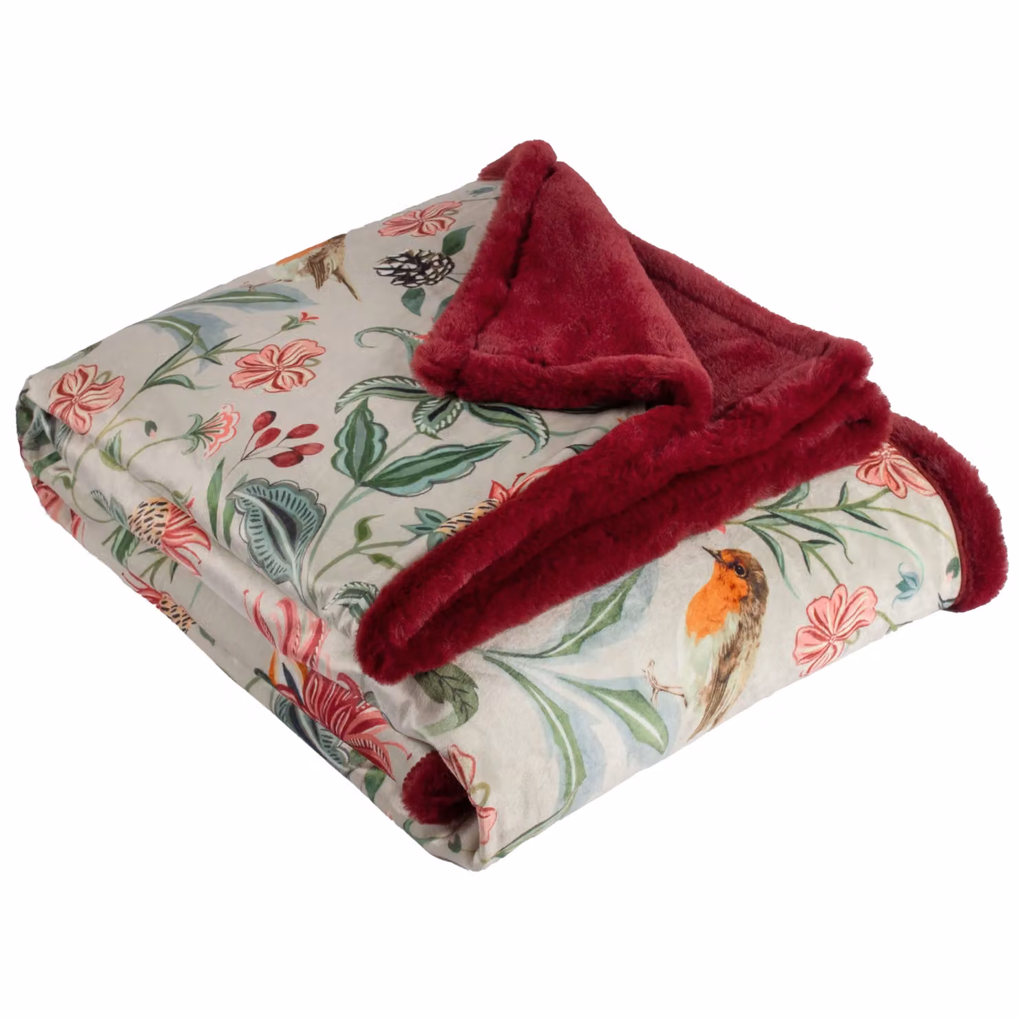 Wylder Beatrice Floral Faux Fur Throw, Multicolour, W: 130 cm, D: 180 cm – 2