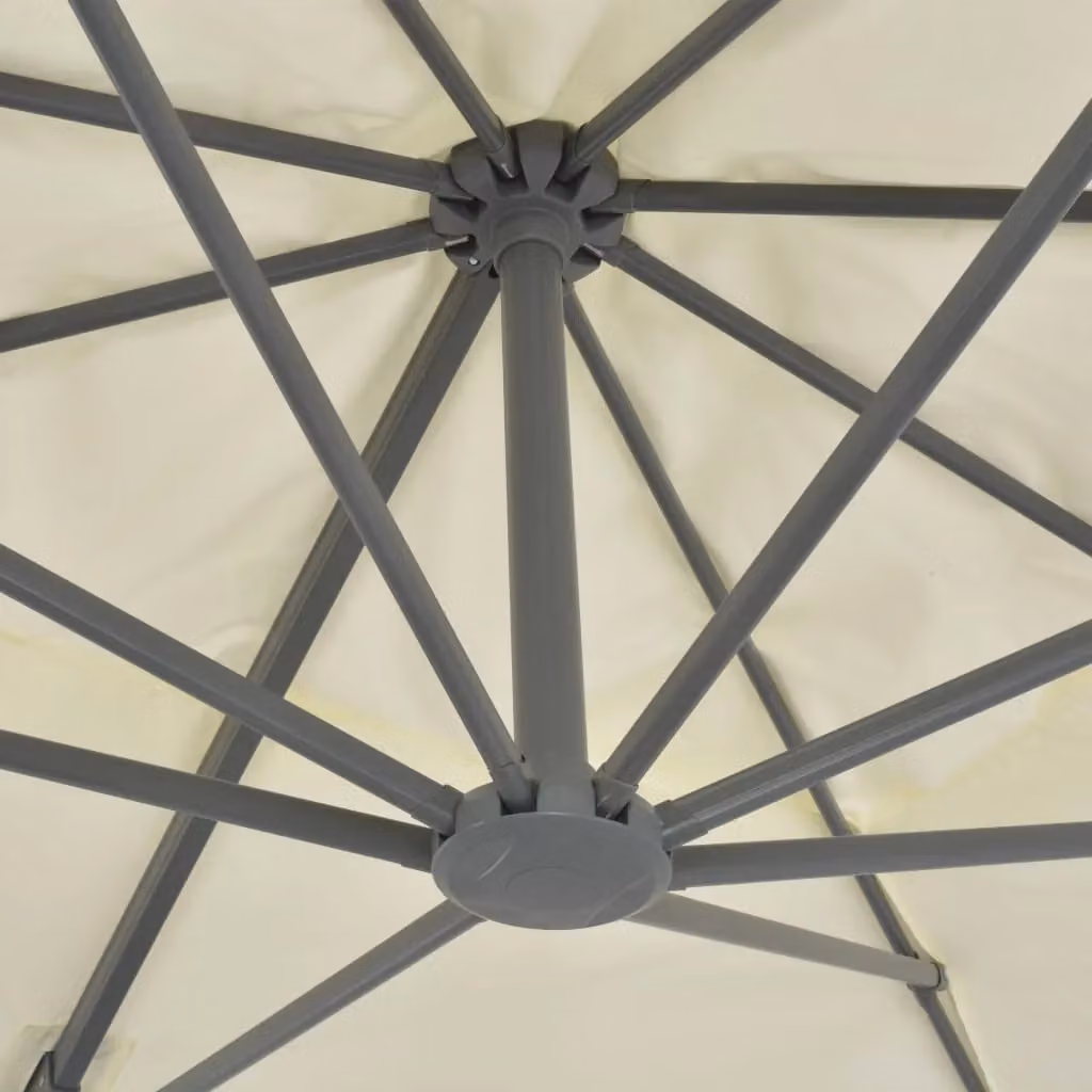 Berkfield Home Cantilever Garden Umbrella with Aluminium Pole, Beige Sand, W: 400 cm, D: 300 cm – 2