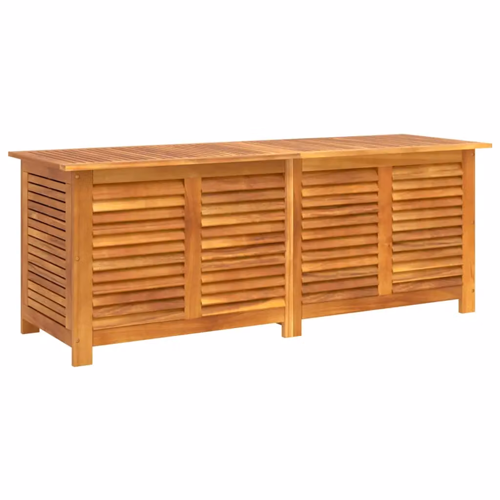 Berkfield Home Garden Brown Solid Acacia Wood Louver Storage Box W: 150 cm, D: 50 cm, H: 56 cm – 2