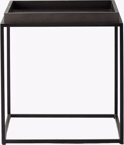Perch & Parrow Travis Modern Square Side Table in Black Oak Wood