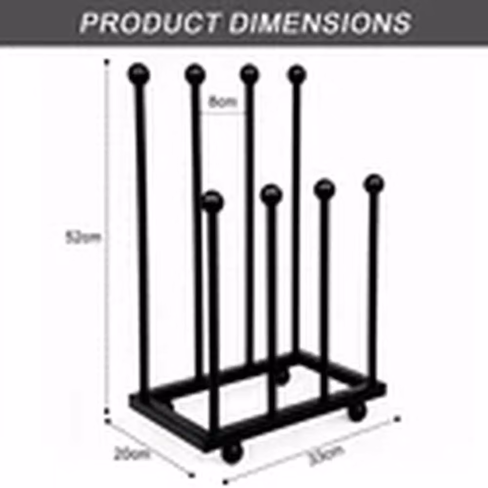 EONLION Black Metal 4 Pair Wellington Boot Rack and Freestanding Welly Shoe Storage Holder – 2