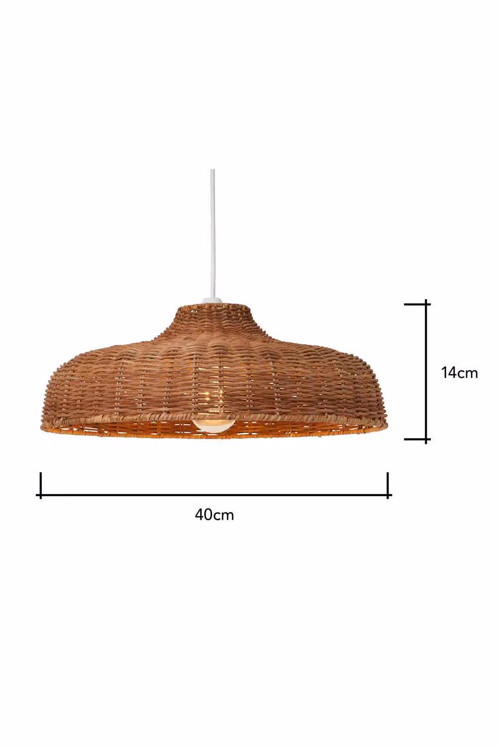 BHS Lighting Bali Brown Rattan Boho Dome Easy Fit Light Shade W: 40 cm, H: 14 cm, D: 14 cm – 2