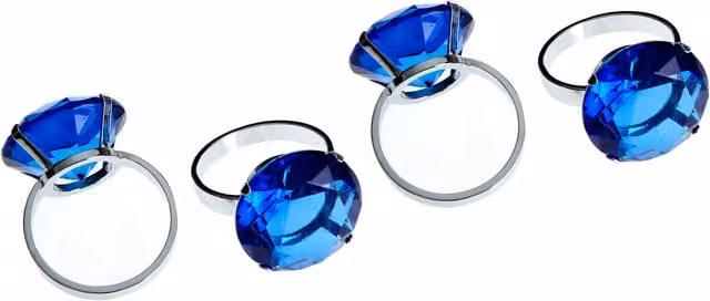 Orsina Set of Four Sapphire Diamante Napkin Rings in Blue