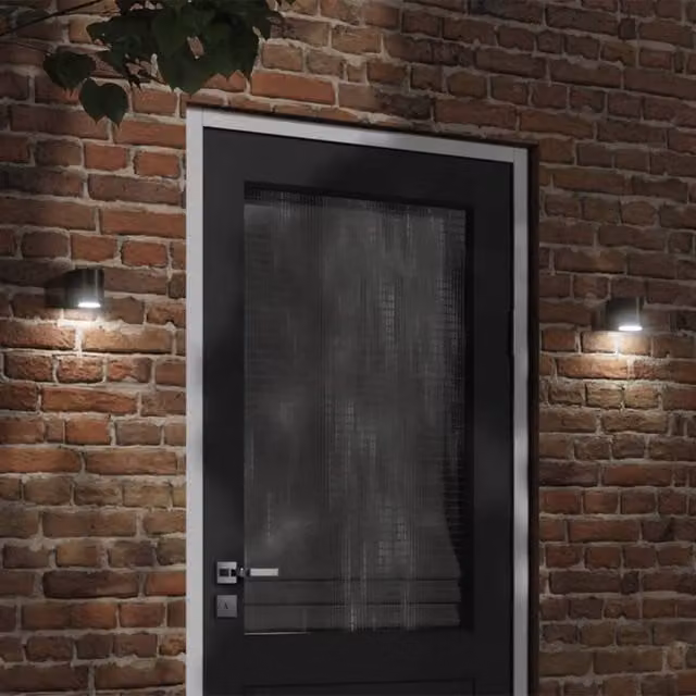 Berkfield Home Black Die-cast Aluminium Outdoor Wall Light with Transparent Glass – 1