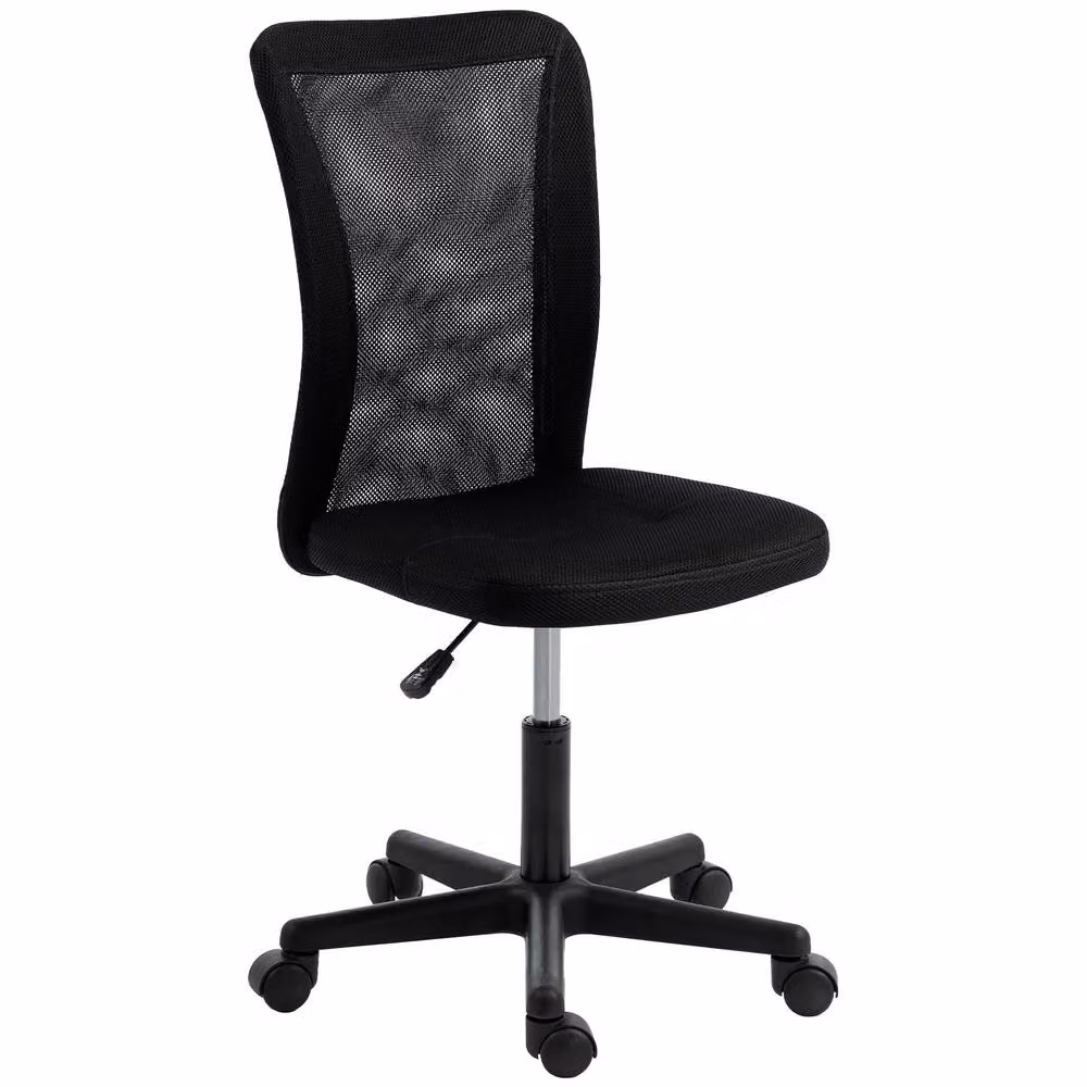 STILVORA Black Fabric Task Chair with 360 Degree Swivel and Castors for Home Office – 5